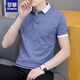 T-shirt à manches courtes Romon Romon Summer à manches courtes à manche à manches courtes et à manches minces de style mince Polo. Chemise noire QY679 120135jin [Jin est égal à 0,5 kg] L