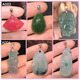 QQ18K gold pendant buckle jade jade pendant 18K gold color A001