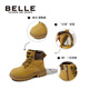 Belle Kinderschuhe Mädchen britische Stil Martin Boots 2024 Herbst neue Jungen Boots Baby Mode Lederstiefel Kies Kamel 27