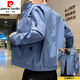 皮尔卡丹（pierre cardin）工装夹克外套男士春秋季2025新款立领潮流帅气冬装休闲防风冲锋衣 GG-7027黑色【立领】 M