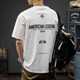ROMON Summer Pure Cotton Short Sleeve Men 2025 Trendy New T-shirt Men Loose Large Size Top Men American Heavy Men's T-shirt HST1518 Light Coffee T-shirt XL Size Recommended Weight 145-160Jin [Jin equals 0.5 kg]
