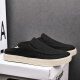 DKCCI Canvas Schuhe Männer sommer atmungsfreie lässige faule Menschen Pedal halbe Hausschuhe Männer alte Peking Tausendschicht Sohle Stoffschuhe Männer schwarz 42