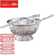 
Epden Yunnan Snowflake Silver Bowl and Chopsticks Three-piece Set 999 Sterling Silver Bowl Spoon Chopsticks Three-piece Set Gift Five Blessings Linmen Flat Carving Style Five Blessings Linmen Flat Carving Style - Medium-Single Bowl 12014