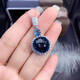 Pu Lian 11 carat London blue topaz pendant London blue pure body flashing 925 silver finely inlaid