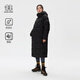 KOLON SPORT/可隆长款羽绒服 男女同款户外休闲防风防泼水连帽重量鹅绒服 LUDJ4WNT02-BK 黑色 S 165/88A
