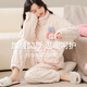 Langsha coral velvet pajamas for women in autumn and winter, warm and wearable, comfortable and velvet thickened, cute flannel home clothes set