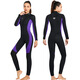 DIVE&SAIL long-sleeved one-piece wetsuit 3MM wet suit for men and women, couple surfing suit, warm and cold-proof snorkeling winter swimsuit, wet suit, men's black M