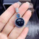 Pu Lian 11 carat London blue topaz pendant London blue pure body flashing 925 silver finely inlaid