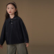 Haqi children's clothing children's denim shirt spring and autumn thin simple casual top girls spring clothing 25 new design sense dark denim blue 170
