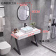 South Sandwich floor-standing wash basin wash basin floor-standing marble wash basin bathroom basin home bathroom hotel B&B 60CM above counter basin ordinary round mirror set