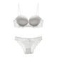 Victoria Palace Sexy Bra Set Comfortable Big U Smooth Beautiful Back Lace Underwear Women Soft Steel Ring Small Breast Push Up Bra White Set 70B /32B