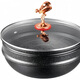 New medical stone non-stick pot household wok multi-functional with steamer steamer wok pot gift wholesale Flying Goddess wok with steamer wok