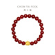 Chow Tai Fook Persimmon Persimmon Ruyi Persimmon Red Chalcedony Birthday Bracelet Gold Bracelet EOR1373 Cross-night Same Style