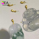 Jea.Pie universal buckle 18k gold 18K gold jade pendant buckle inlaid with thickened clip jade pendant buckle necklace button accessories single-sided grid buckle-straight hole style