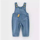 Denim-Overalls für Kinder für Jungen und Jungen Frühlings- und Herbstkleidung 2025 Jungen und Mädchen-Teil-Stück-Jeanshosen Babyhosen Royal Blue Dinosaur Denim Overalls 90 (22-28jin [Jin gleich 0,5 kg])