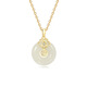QUAMER new Chinese style Fu brand Hetian jade necklace S925 sterling silver Xiangyun Fuqi Ping An buckle Light luxury P14098-15mm Xiangyun Youfu necklace (45cm M