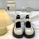 White Retro Retro British Shoes de cuero de suela gruesa para mujeres 2025 Spring New Japanese Jk con falda Mary Jane Single Shoes Black 35