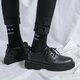 Qisiman Chaussures masculines 2025 Nouveau été des chaussures en cuir décontractées noir décontractées pour hommes Portez formel à la tête