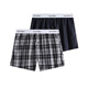 Calvin Klein CK Herbst neue Herren -Baumwollmode bequeme Boxer Höschen 2 Streifen + Plaid M.