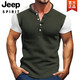 Jeep Spirit Workswear American rétro lourd poids confortable Henry Shirt ami kaji à manches courtes fitness dure
