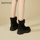 Daphne grueso Sole Plus Boots Martin de terciopelo para mujeres 2025 Nuevos zapatos de algodón calientes de invierno botas de nieve noreste botas cortas de moda para mujeres negras 38