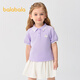 Balabala children's clothing girls short-sleeved T-shirt children's baby tops 2025 summer sweet POLO shirt trendy 208225117013