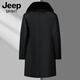 Jeep Spirit Jeep Herren neuer Wolle Plüsch Mantel Winter Trench Coat kann abnehmbare innere Liner lässige Winter Wolljacke Männer Fleece 9802 Schwarz (40% Wolle) 4xl hinzufügen