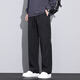 Pantalon occasionnel de pic pour hommes Été américain pantalon de travail à la tendance à la patte pour hommes pantalon masculin décontracté en vrac 9856 kaki + 9856 noir M
