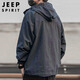 JEEP SPIRIT Jeep jacket men's autumn and winter Korean style top loose hooded assault jacket men's gray 2XL