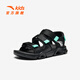 ANTA Children's Sandals Men's Big Children's Shoes 2026 Summer New Arrival Arch Cross-Sea Velcro Outdoor Series Beach Shoes Black/Jade Green-1 35 Size