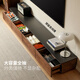 Genji Muyu solid wood TV cabinet black walnut floor-to-ceiling storage cabinet Italian minimalist living room slate splicing floor cabinet 2.2m