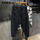 ZMEX牛仔裤男士新款宽松潮流百搭哈伦小脚裤子男九分萝卜裤男 K304  浅蓝色 L