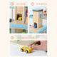 Juguetes para niños de quyi juguetes ascensor de madera estacionamiento de estacionamiento de estacionamiento de la pista simulación elevación de cumpleaños regalo de vacaciones