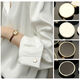 Boutons de vêtements, boutons de vêtements, boutons en métal, dessus rond, rupture de vent pour femmes, boutons de manchette, boutons de costume, bords ouest pour hommes, bords noirs, aiguilles et sacs de fil, 15 mm [6 pièces] boutons de manchette / Poches de palier couramment utilisés couramment utilisés