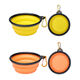 Junkiss Pet Folding Bowl Dog Silicone Dog Bowl Outdoor Travel Portable Drinking Bowl Cat Food Bowl Yellow + Orange 2 Pack Small Dogs (350ML)