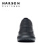 Harson men's casual shoes, thick-soled walking shoes, commuter high-end business sports leather shoes, black 39
