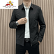 Espantapájaros (mexicano) otoño simple luz delgada delgada chaqueta transpirable edición de color sólido para hombres jóvenes estuardo casual chaqueta cremallera khaki 2xl [150170jin [Jin iguala 0.5 kg]]