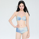 Yansha swimsuit women's split shirt four-piece set covering belly to make you look slim and sexy and conservative flat corner hot spring vacation swimsuit blue L