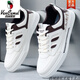 Western Region Camel 2025 Frühling Neue Schuhe Herren kleine weiße Schuhe Koreanische Schuhe im koreanischen Stil der koreanischen Stil vielseitiger Deodorant Casual Herren Sport atmabberer Board-Schuhe Songke-9905 Weiß und Schwarzes Flaggschiff-Camel Offizielle Produkte 38