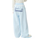 
OVE Girls' Wide Legs Spring and Autumn 2025 New Children's Lace Spliced ​​Casual Sleeve Pants Large Children's Ballet Style Straight Pants Two-Pack [15279 Blue +15279 Gray] 110 110cm