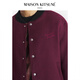 Maison Kitsune Männer und Frauen gleicher Stil Herbst und Winter Zhenli Handschrift Serie Wolle Blend Casual Jacket P677 [Encore Red] M