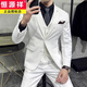 Hengyuanxiang Groom Wedding Dress Men's Suit Wedding Casual Simple Formal Autumn Apricot White Suit Men One Button Wine Red Suit+Trousers+White Shirt+Horse XS 160 Weight 90-100Jin Jin is equal to 0.5 kg