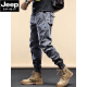 Jeep Spirit Pantalones casuales para hombres Spring 2025 NUEVO Deportes Funcionales Funcionales Atendas Foot Black Long Pants Men JP679-Khaki 29 [sugerido 110-120Jin [Jin equivale a 0.5 kg]]
