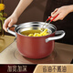 Shining Premium Fryer Household Small Fryer Small Deep Pot Fryer Stainless Steel Tempura Frying Skewers Pot with Filter Gas Small Fryer with Filter 18cm