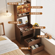 Stamen solid wood dressing table bedroom antique style dressing table small apartment bedside table cabinet integrated storage storage cabinet white 50cm solid wood dressing table + USB socket + makeup stool, installation included, makeup stool of your choice