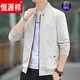 Hengyuanxiang 2025 Frühlings- und Herbstjacke Herren-Baseball-Kragen dünne lässige Trenchcoat Kurzstil mit einer hübschen Männerjacke 686-Jacke [Schwarz] [Vorgeschlagen 80-95jin [Jin entspricht etwa 0,5 kg]] M.