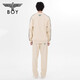 BOY LONDON24新品男女同款长裤logo印花学院风卡其色阔腿裤N15053 卡其色 XS