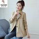 Woodpecker short windbreaker for women petite 2024 new spring and autumn Korean style temperament and style women's khaki windbreaker jacket khaki version with lining L Recommendation 106-120