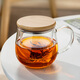 Yihutea (YIHUTEA) tea cup glass tea set thickened drinking cup tea water separation cup with filter high temperature resistant men and women tea mug bamboo lid tea cup 400ml