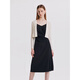 GOELIA 2025 popular suit, feminine commuting wear, knitted cardigan suspender dress two-piece set 1B9CAC190 00B black XS